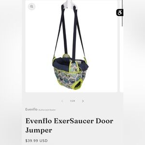 Evenflo ExerSaucer Door Jumper Blue Green Owl Print